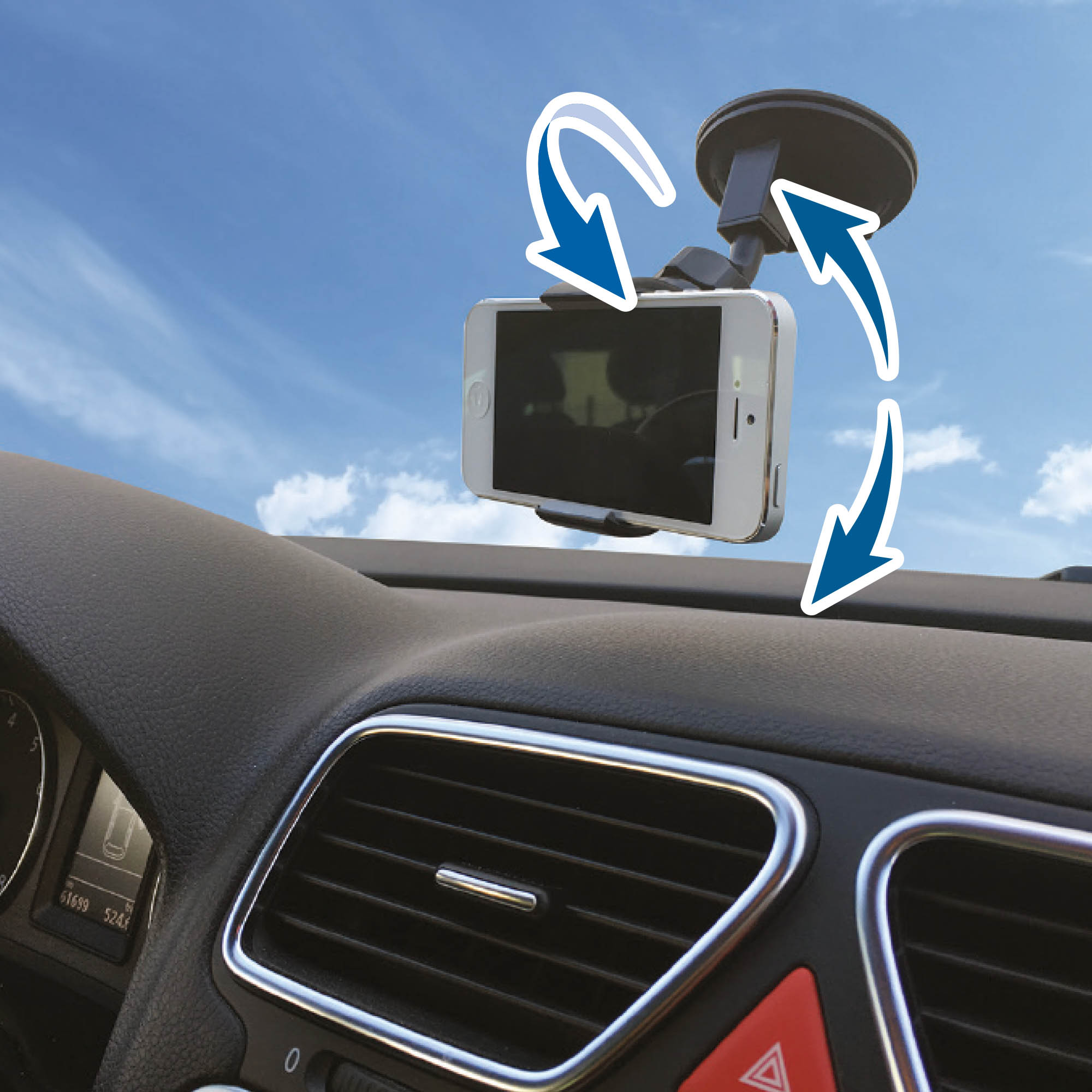 supporto auto universale ventosa a pinza per smartphone cellulare navigatore